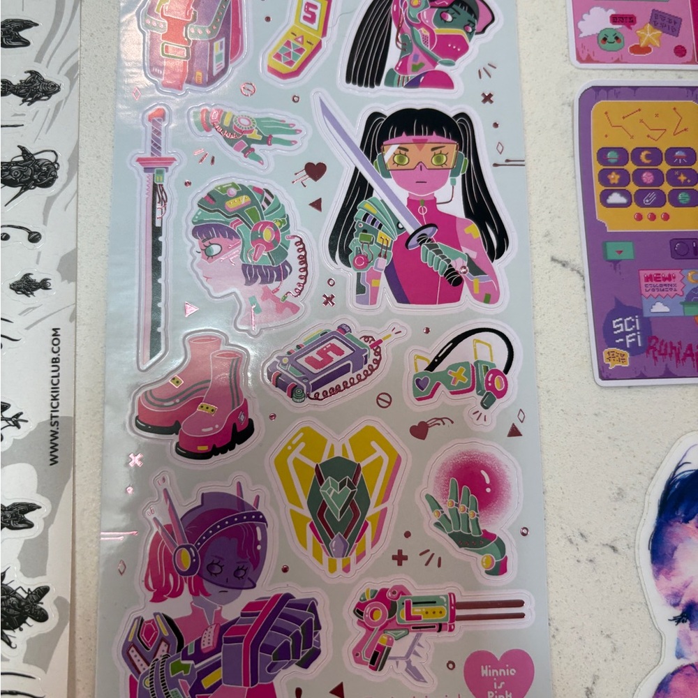 Pipsticks assorted stickers sheets -whimsigoth kawaii black and purple NEW - Picture 7 of 11